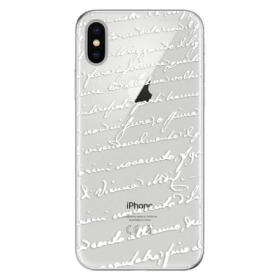 iSaprio Silikónové puzdro - Handwriting 01 - white pre Apple iPhone X