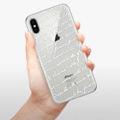 iSaprio Silikónové puzdro - Handwriting 01 - white pre Apple iPhone X
