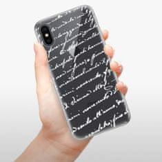 iSaprio Silikónové puzdro - Handwriting 01 - white pre Apple iPhone X