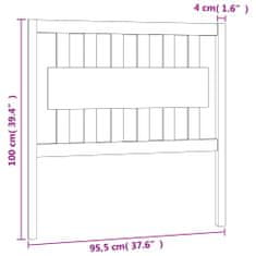 Vidaxl Čelo postele biele 95,5x4x100 cm masívna borovica