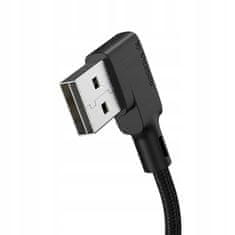 Mcdodo Mcdodo Lepiaci uholníkový kábel, rýchle nabíjanie 90° LED micro USB 1,8 m čierny | CA-7530