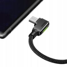 Mcdodo Mcdodo Lepiaci uholníkový kábel, rýchle nabíjanie 90° LED micro USB 1,8 m čierny | CA-7530