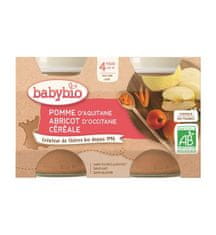 Babybio Príkrm jablko marhuľa cereálie 2x 130 g