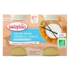 Babybio Brassé z ovčieho mlieka mirabelky vanilka 2x 130 g