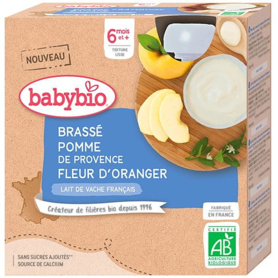 Babybio Brassé jablko pomarančový kvet 4x 85 g