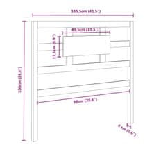 Vidaxl Čelo postele medovo-hnedé 105,5x4x100 cm masívna borovica