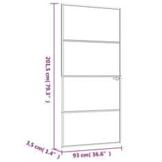 Vidaxl Vnútorné dvere čierne 93x201,5 cm tvrdené sklo a hliník úzke