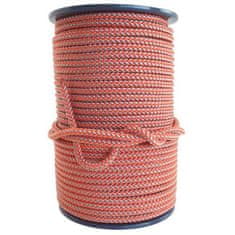 Enpro Lano pletené bez jadra PPV 8 mm, 100 m, oranžovo-šedé