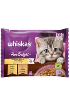 Whiskas vreciek. Pure Delight Junior drob. v želé 4x85g