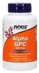 NOW Foods Alpha GPC (L-alfa-glyceryl fosforyl cholín), 300 mg, 60 rastlinných kapsúl