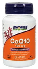 NOW Foods CoQ10 s vitamínom E, 100 mg, 50 softgelových kapsúl