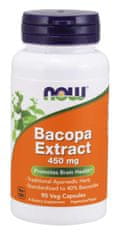 NOW Foods Bacopa monnieri (Brahmi) extrakt, 450 mg, 90 rastlinných kapsúl