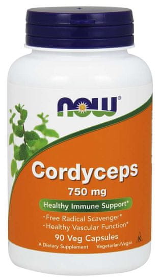 NOW Foods Cordyceps 750 mg (Organic), 90 kapsúl