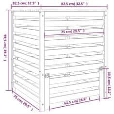 Vidaxl Kompostér čierny 82,5x82,5x99,5 cm masívne borovicové drevo