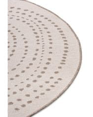 NORTHRUGS Kusový koberec Twin-Wendeteppiche 105414 Linen kruh – na von aj na doma 200x200 (priemer) kruh