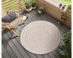 NORTHRUGS Kusový koberec Twin-Wendeteppiche 105414 Linen kruh – na von aj na doma 200x200 (priemer) kruh