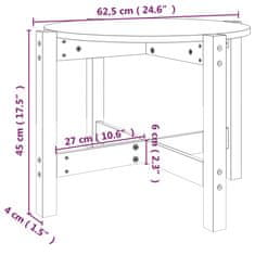 Vidaxl Konferenčný stolík biely Ø 62,5x45 cm borovicový masív