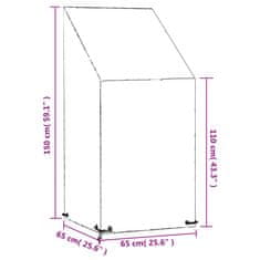 Vidaxl Kryt na záhradnú stoličku 8 očiek 65x65x110/150 cm polyetylén