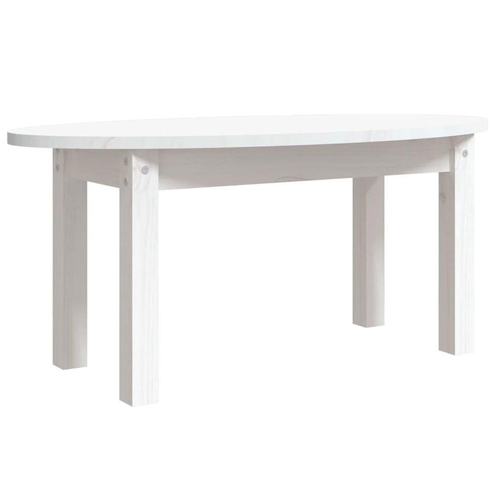 Vidaxl Konferenčný stolík biely 80x40x35 cm borovicový masív