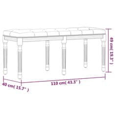 Vidaxl Lavička tmavosivá 110x40x49 cm látka