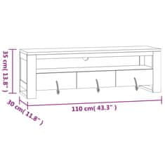 Vidaxl TV skrinka 110x30x35 cm tíkový masív