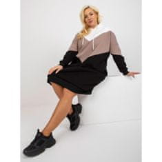 RELEVANCE Dámske šaty plus size s kapucňou BASIC ecru čierne RV-SK-8420.17_394408 Univerzálne