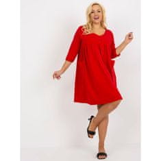 RELEVANCE Dámske šaty plus size s vreckami BASIC červené RV-SK-8529.37P_395387 Univerzálne