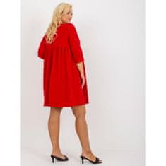 RELEVANCE Dámske šaty plus size s vreckami BASIC červené RV-SK-8529.37P_395387 Univerzálne