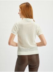 Orsay Krémový dámský vzorovaný svetr s krátkým rukávem M