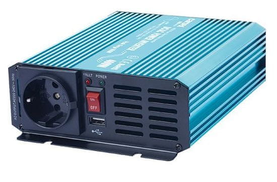 Carspa Menič napätia P400U-122, 12V/230V+USB, 400W, čistá sínusoida