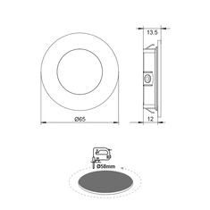 ACA Lightning SMD LED bodovka ARED 2W/230V/3000K/155Lm/IP44/100°, matný nikel