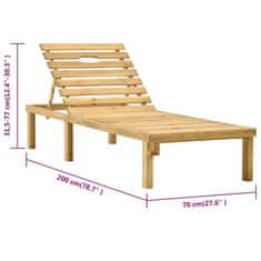 Vidaxl Záhradné ležadlo so stolom impregnované borovicové drevo