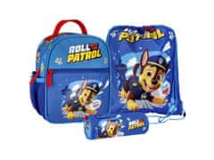 Paw Patrol Paw Patrol Chase Modrý predškolský set pre chlapca - ruksak, tubusový peračník, taška Univerzálny