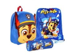 Paw Patrol Paw Patrol Chase Modrý predškolský set plyšový batoh, trubicový peračník, vrece Univerzálny