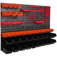 botle Nástenný panel na náradie 115 x 78 cm s 39 ks. Krabic zavesené Oranžové a Čierne Boxy plastová