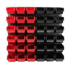botle Závesný panel na náradie 77 x 78 cm s 36 ks. Krabic nástenné Červené a Čierne Boxy plastová