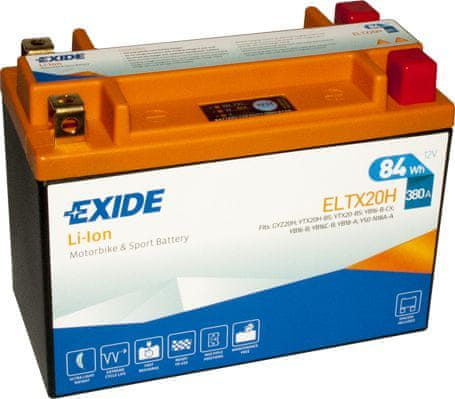 Exide Li-ion motobatéria 12 V, 7 Ah, 380 A, ELTX20H