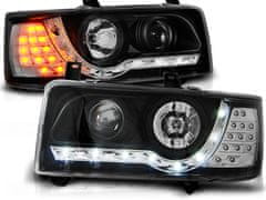 TUNING TEC Predné svetlá VW T4 90-03.03 TRANSPORTER DAYLIGHT čierne LED blinkr