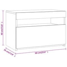 Vidaxl TV skrinka s LED, tmavý dub 60x35x40 cm