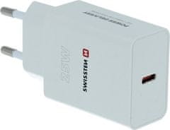 SWISSTEN Swissten síťový adaptér Power Delivery 25 W pro iPhone a Samsung (ECO balení) bílý