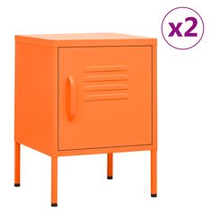 Vidaxl Nočné stolíky 2 ks oranžové 35x35x51 cm oceľ