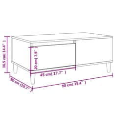 Vidaxl Konferenčný stolík biely 90x50x36,5 cm spracované drevo