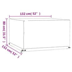 Vidaxl Obaly na záhradný nábytok 2 ks 8 očiek 132x132x80 cm štvorcové