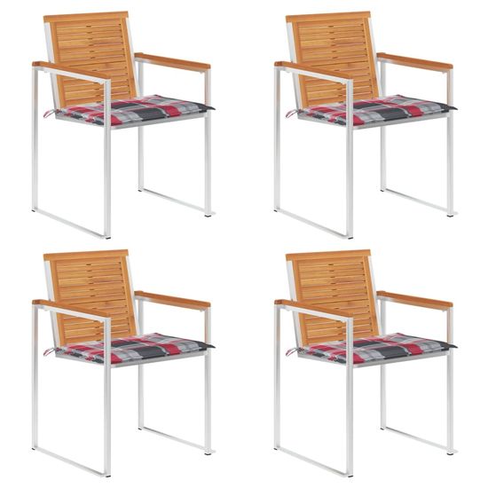 Vidaxl Záhradné stoličky 4 ks s podložkami akáciový masív