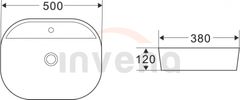 Invena HALIA CE-18-001-C Umývadlo na dosku 50 cm - Invena