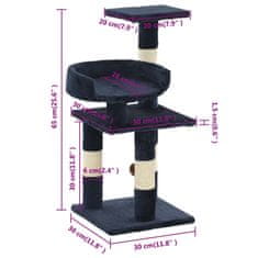 Vidaxl Škrabadlo pre mačky so sisalovými stĺpikmi 65 cm modré
