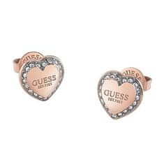 Guess Blyštivé srdiečkové náušnice Fine Heart JUBE01427JWRGT/U