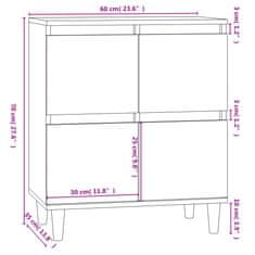 Petromila vidaXL Komoda dymový dub 60x35x70 cm spracované drevo