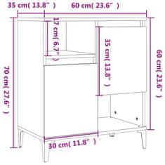 Petromila vidaXL Komoda betónovo sivá 60x35x70 cm spracované drevo