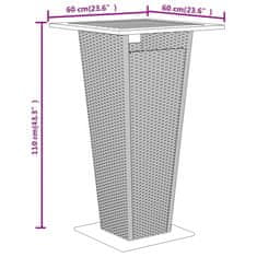 Petromila vidaXL 3-dielna záhr. barová súprava čierna polyratan a masívna akácia